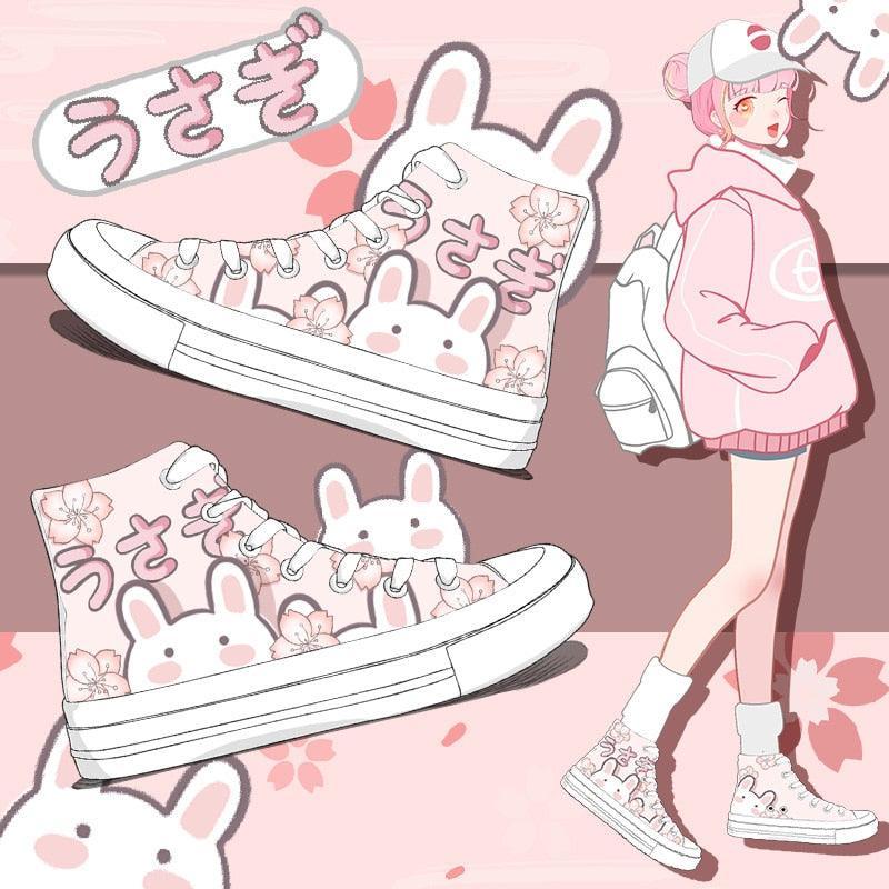 Kawaii Flowers Bunny Sneakers - Sneakers - Kawaii Bonjour