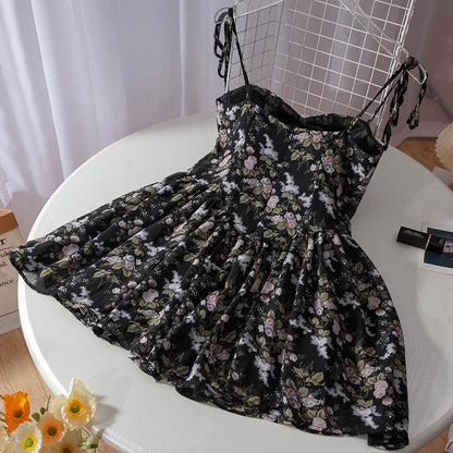 Vintage French Floral Sling Sundress - Dress, New - Kawaii Bonjour