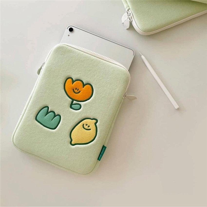 Kawaii Flora Lemon iPad & Laptop Sleeve - iPad & Laptop Sleeve - Kawaii Bonjour