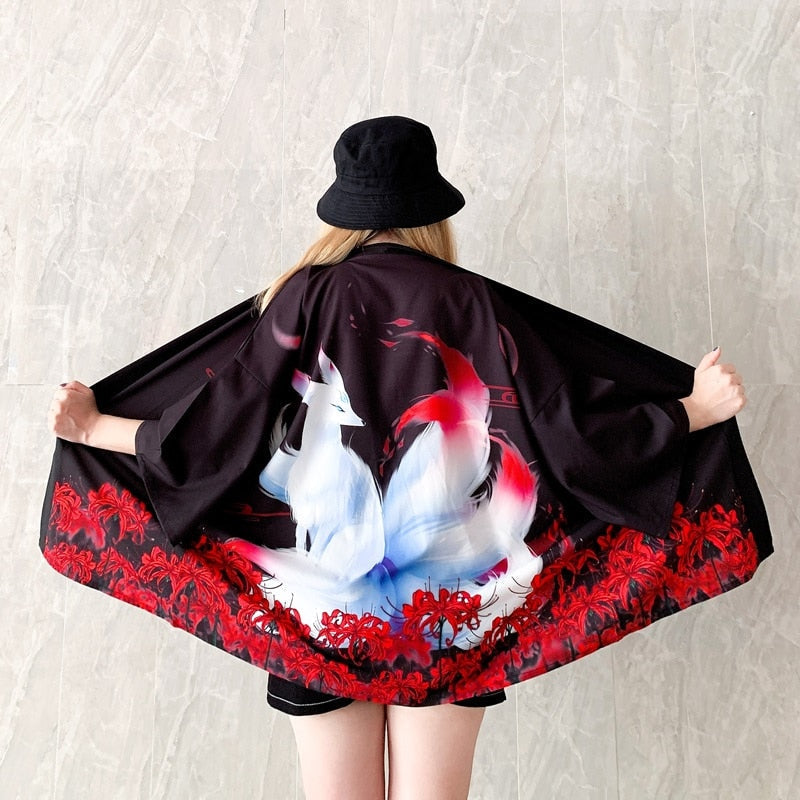 White Tail Fox Kimono - Kimono, New - Kawaii Bonjour