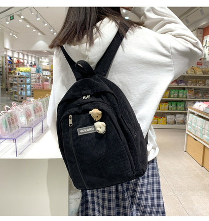 Harajuku Fashion Striped Letter Backpack