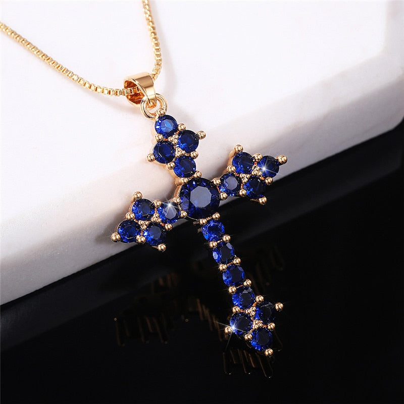 Fashion Cubic Beads Cross Necklace