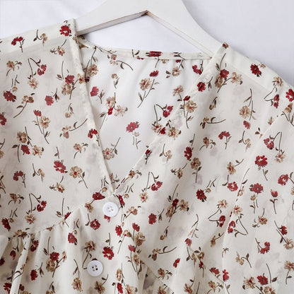 Chic Vintage Floral Button Up Shirt