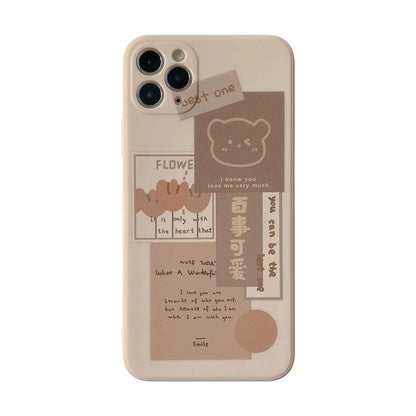 Kawaii Retro Chocolate Bear iPhone Case - iPhone Case, Trending - Kawaii Bonjour