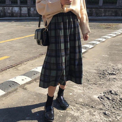 Harajuku Vintage Wool High Waist Skirt