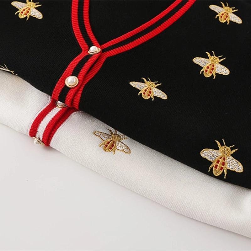 Kawaii Bee Embroidery Cardigan - Cardigan - Kawaii Bonjour