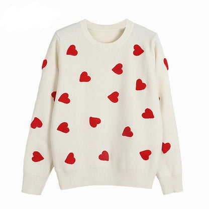Kawaii Embroidery Heart Sweater - Sweater - Kawaii Bonjour