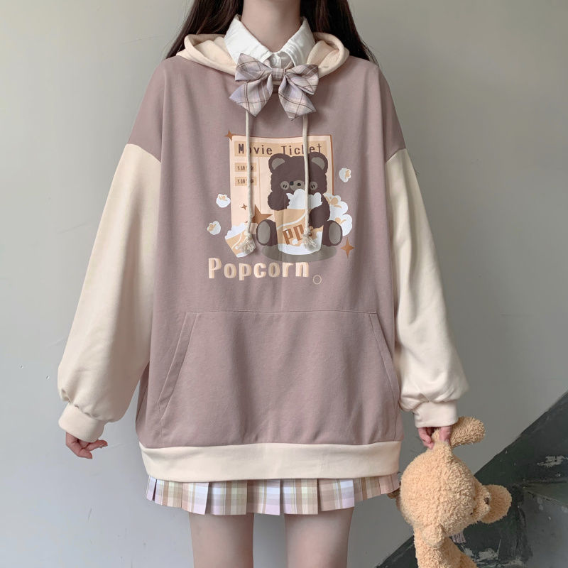 Kawaii Lolita Popcorn Bear Hoodie - Hoodie - Kawaii Bonjour