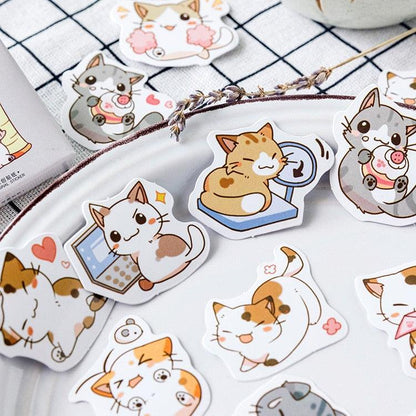 Kawaii Naughty Cats Stickers - Stickers - Kawaii Bonjour