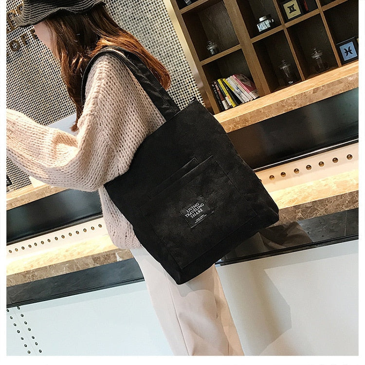 Korean Fashion Cloth Corduroy Bag