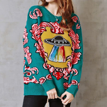 Vintage Retro UFO Sweater