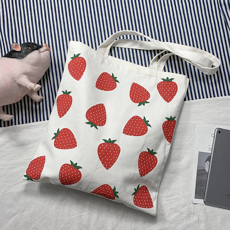 Kawaii Strawberry Tote Bag