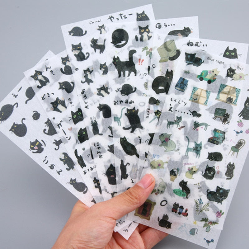 Cute Black Cat Life Sticker