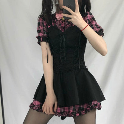 Harajuku Lolita Paw Y2k Dress Sets - Dress, New - Kawaii Bonjour