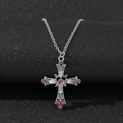 Punk Gothic Heart Cross Necklace