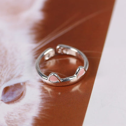 Kawaii Cat Ears Paws Rings