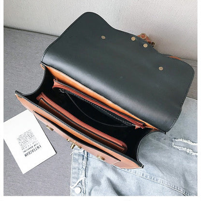 Preppy Vintage Retro Leather Bag