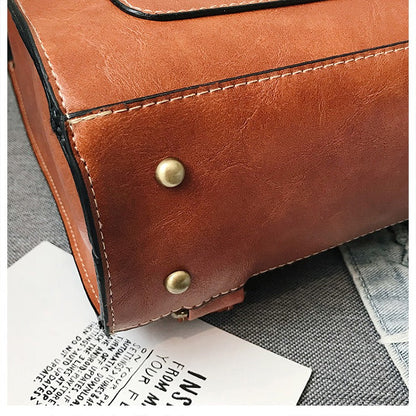 Preppy Vintage Retro Leather Bag