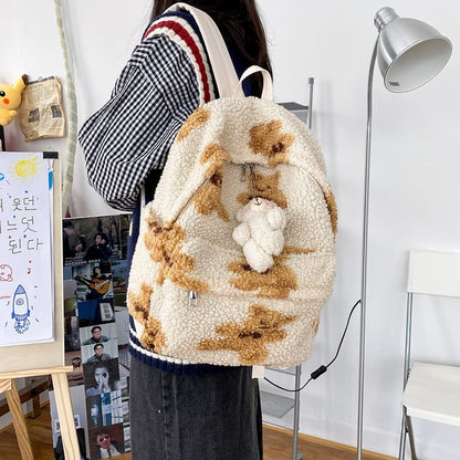 Kawaii Fluffy Bear Backpack