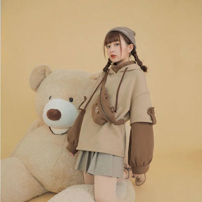 Kawaii Harajuku Fanny Pack Bear Sweatshirt Hoodie