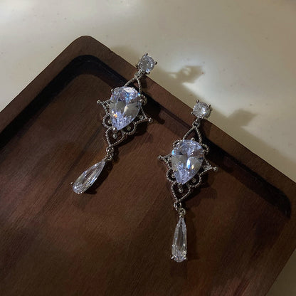 Kawaii Waterdrop Crystal Drop Earrings