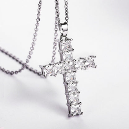 Fashion Cubic Zirconia Cross Versatile Necklace