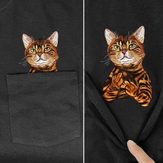 Surprise Pocket Cat T-Shirt 2