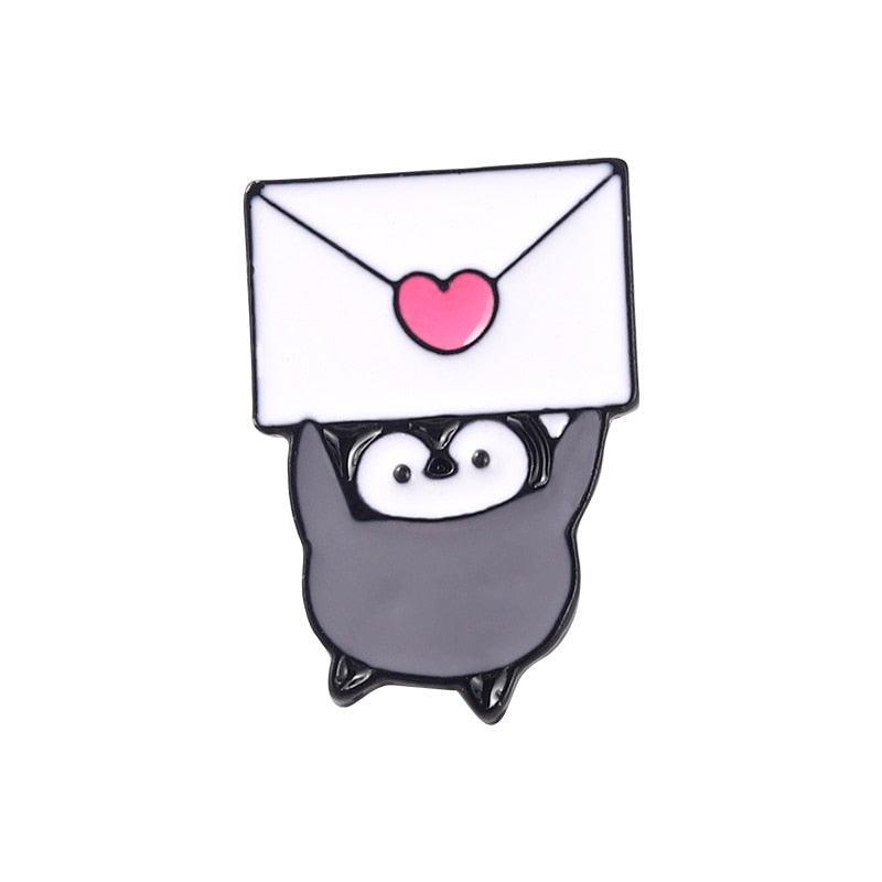 Kawaii Penguin Envelope Enamel Pins - Enamel Pins - Kawaii Bonjour