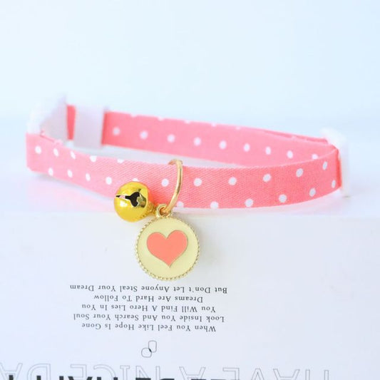 Pink Love Pendant & Bell Cat Collar