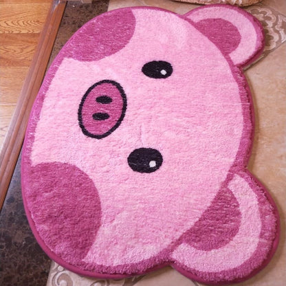 Kawaii Cartoon Pink Piggy Rug & Mat