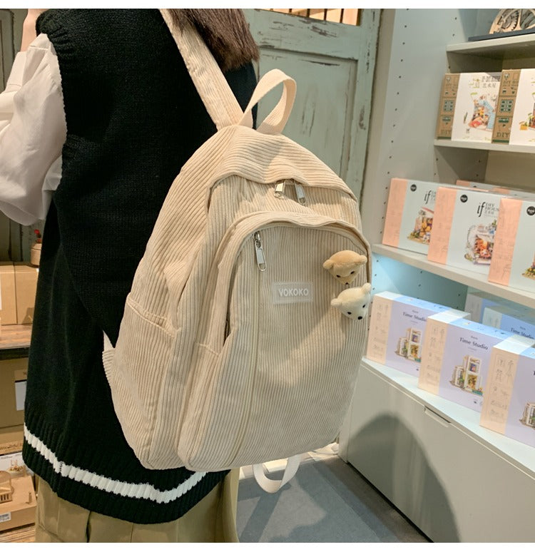Harajuku Fashion Striped Letter Backpack