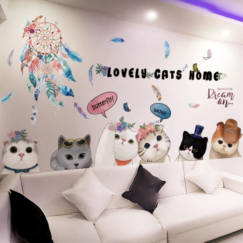Lovely Cat Home Sticker - Meowhiskers