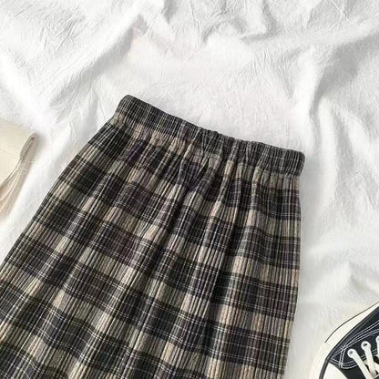 Harajuku Vintage Wool High Waist Skirt - New, Skirts - Kawaii Bonjour