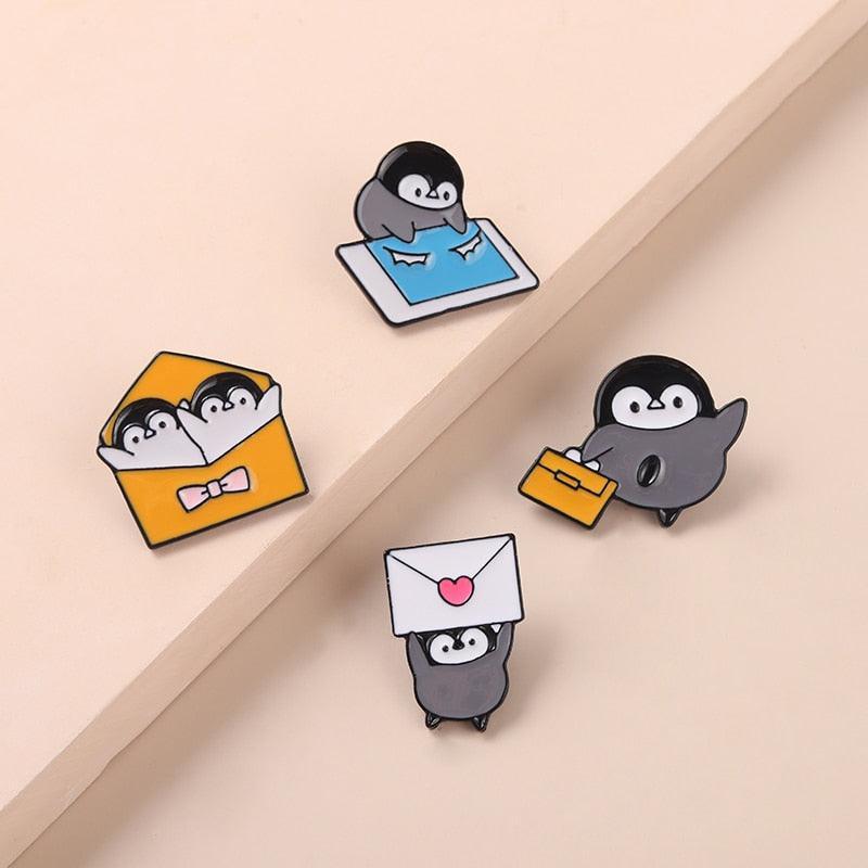 Kawaii Penguin Envelope Enamel Pins - Enamel Pins - Kawaii Bonjour