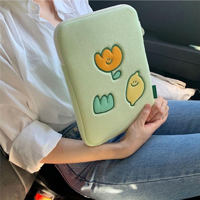 Kawaii Flora Lemon iPad & Laptop Sleeve - iPad & Laptop Sleeve - Kawaii Bonjour