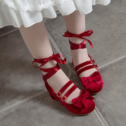 Lolita Ribbons Rings Mary Jane Shoes