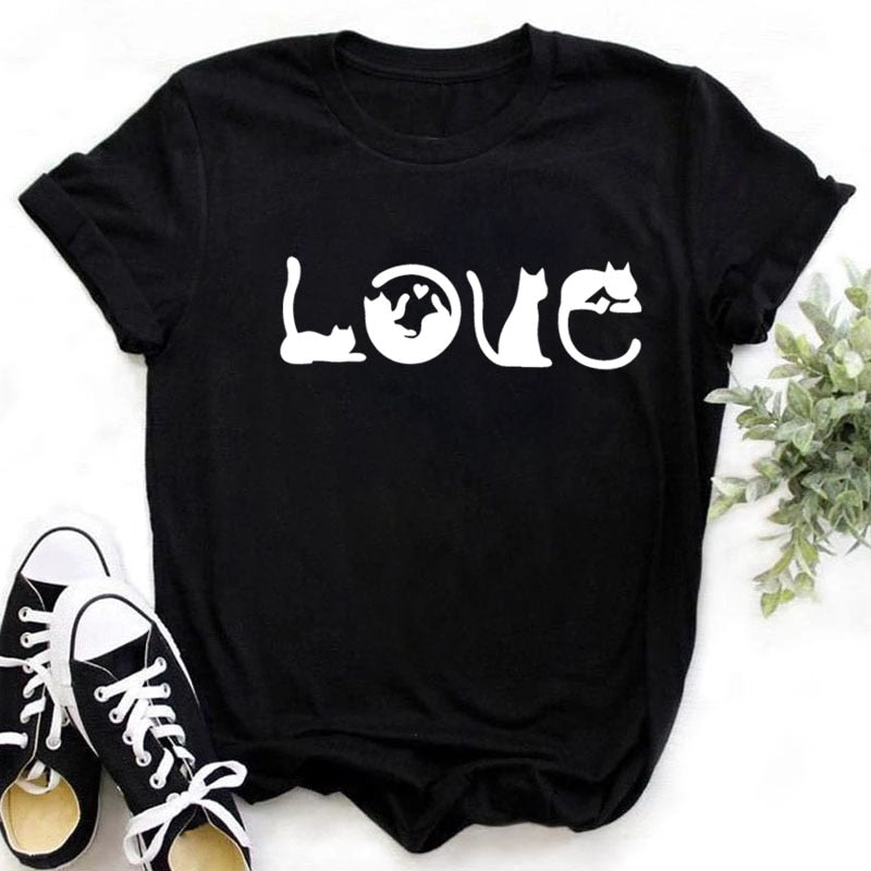Love Letters Cat T-Shirt - Meowhiskers
