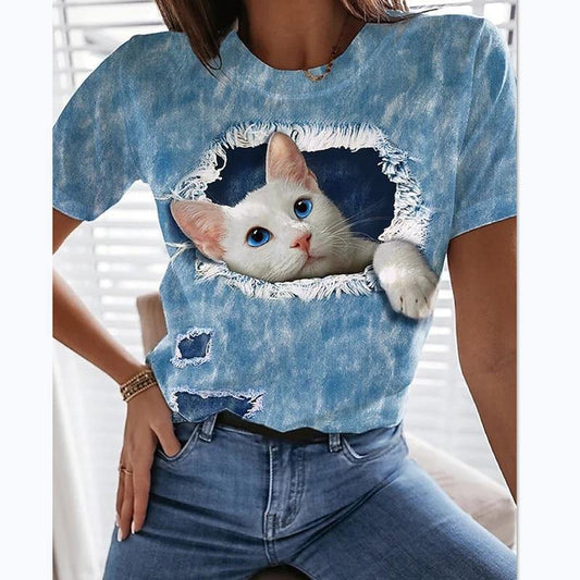 3D Stylish Cat T-Shirt - Meowhiskers