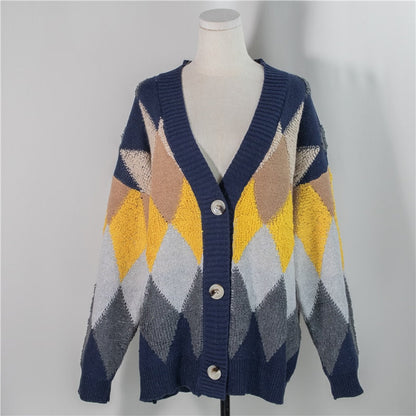 Trendy Button Puff Sleeve Cardigan Sweater