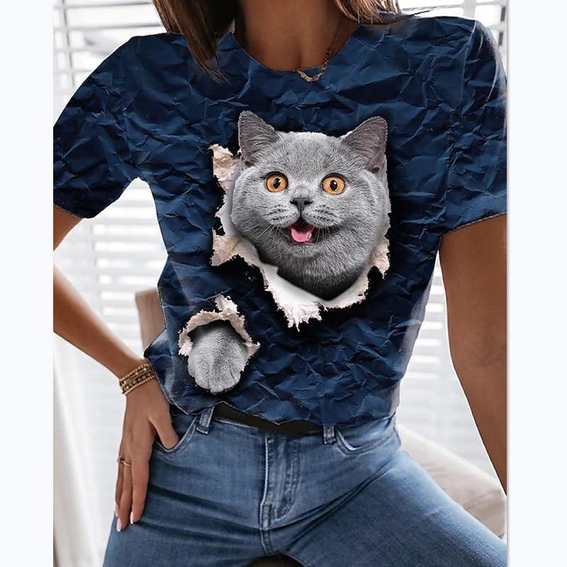 3D Fluffy Cat T-Shirt - Meowhiskers
