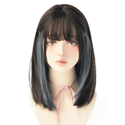 Gradient Top Double Colors Long Straight Hair Wig