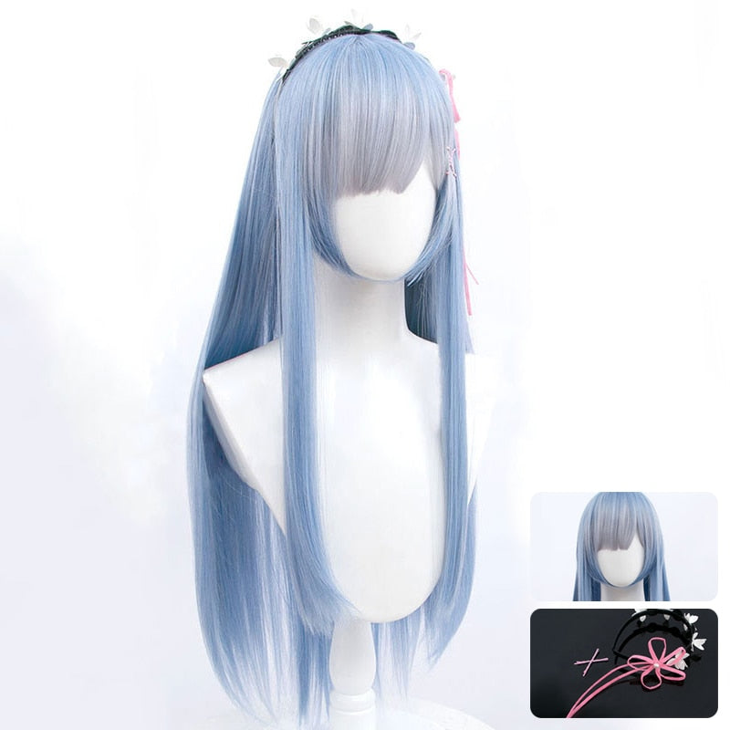 Kawaii Cosplay Anime Lolita Long Wigs With Hair Clip