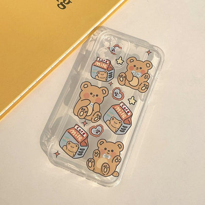 Kawaii Cartoon Rabbit & Bear Couples iPhone Case - iPhone Case - Kawaii Bonjour