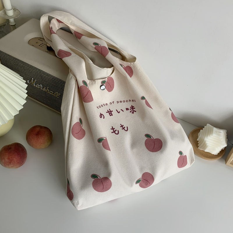 Kawaii JK Style Peach Tote Bag