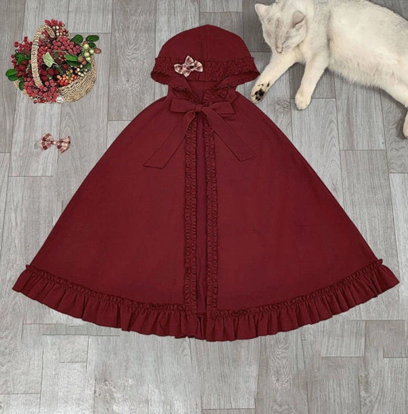 Lolita Red Hood Cloak Dress Sets - Dress, New - Kawaii Bonjour