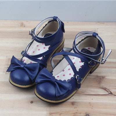 Lolita Strap Bowknot Flats Shoes - Mary Janes - Kawaii Bonjour
