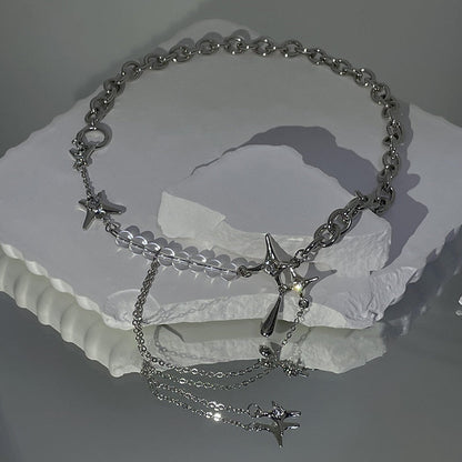 Zircon Star Chain Necklaces Earrings