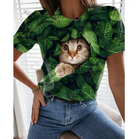 3D Leaf Cat T-Shirt - Meowhiskers