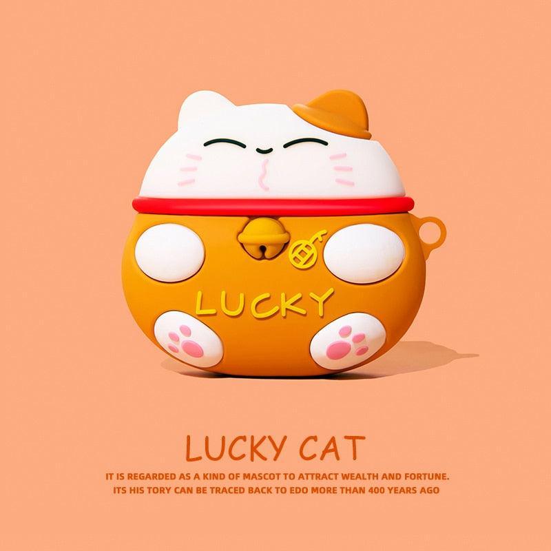 Kawaii Fluffy Lucky Cat Airpod Case - Airpod Case - Kawaii Bonjour