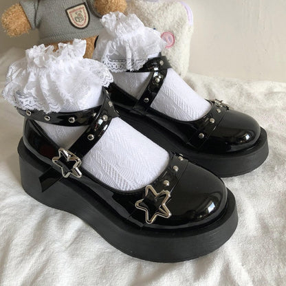 Lolita Star Buckle Strap Mary Janes Shoes - Mary Janes - Kawaii Bonjour